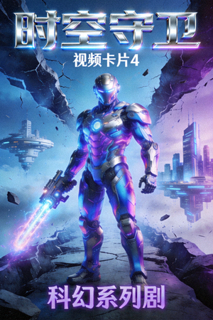 视频卡片4 - 科幻系列剧《时空守卫》海报，未来机甲战士